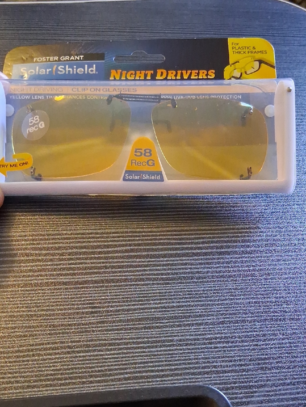 Foster Grant Night Drivers Clip-On Sunglasses - Yellow Lenses For Men Or Women